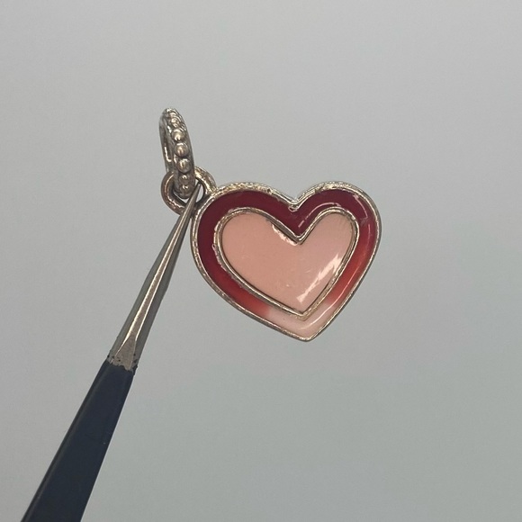 Pandora Asymmetrical Heart of Love Enamel and Sterling Silver Charm - Picture 4 of 7